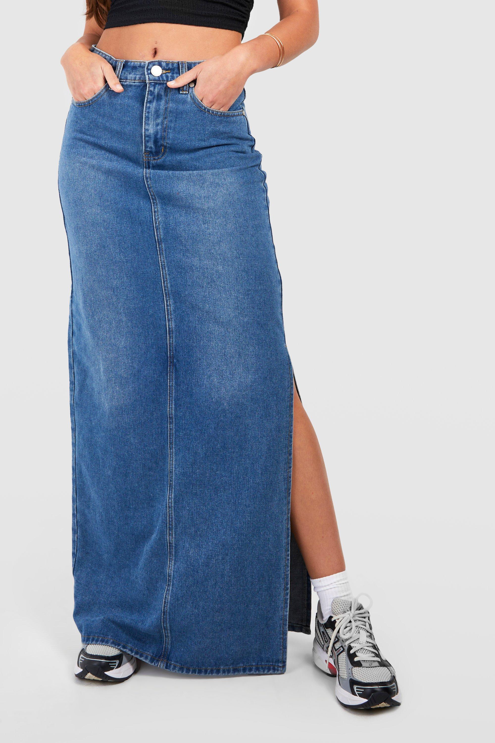 Jupe en jean boohoo best sale